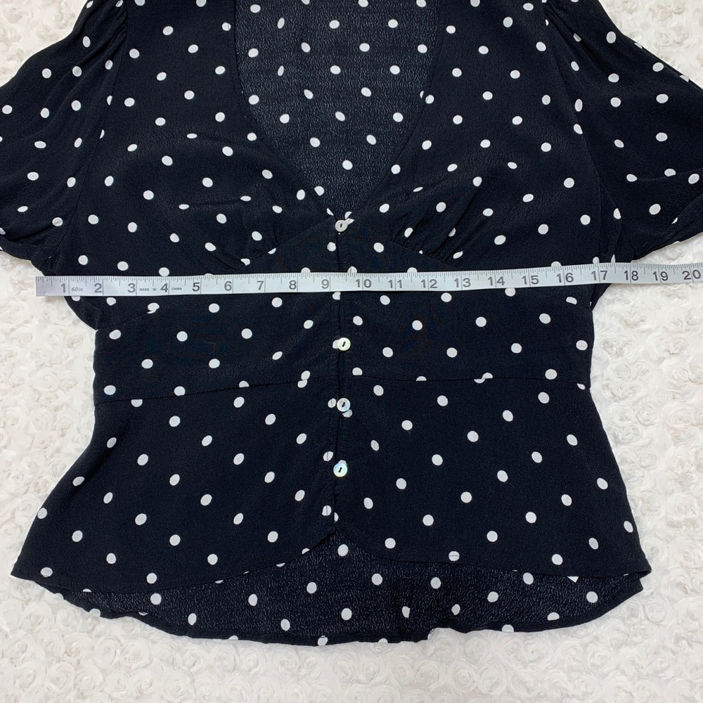 Aritzia Wilfred New Prairie Blouse Black White Polka Dot Sz S - Picture 12 of 14